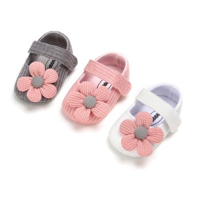 China Little Flower Baby Princess Shoes Wool Breathable Soft Soled Baby Crib Shoes 0-1 Year Old for sale