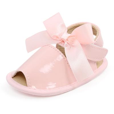 China 2022 Cool Infant Slip-On Shoes Babies Cute Soft Sole Beach Anti-Slippery Ankle-wrap Shoes With Bow Knot Light Cotton OEM Unisex Wrap EVA for sale