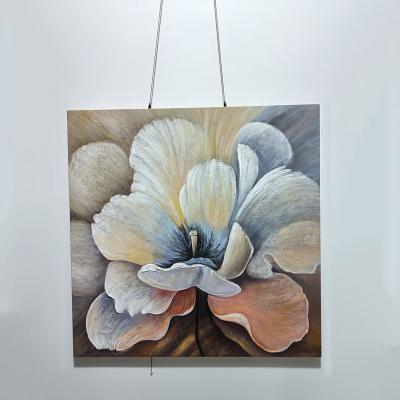 China Modern Handmade Flowers Painting White Abstract Wall Decoration Modern Art Painting Pictures for sale