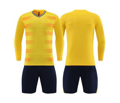 China Quick Dry Breathable Comfortable Custom your own logo long sleeve soccer jersey blank soccer jersey set for kids and adults for sale