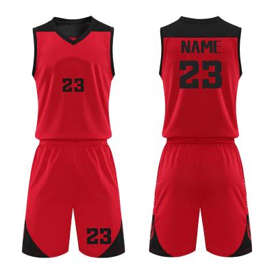 China Anti-Bacterial V- neck unisex color combination custom team  basketball jersey college basketball uniform designs for sale