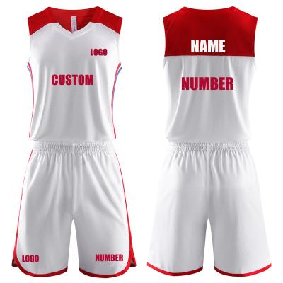 China Anti-Bacterial Newest style polyester men's basketball jersey custom logo digital print basketball uniforms for sale