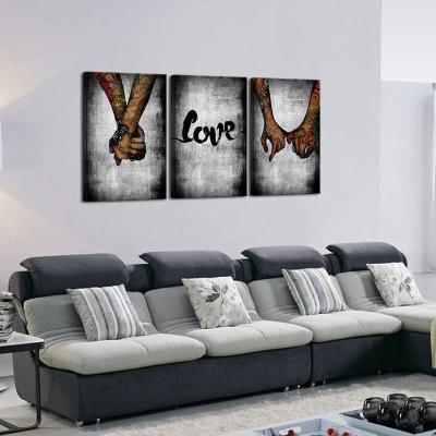 China Modern Aromatic Wall Art Bedroom December Graffiti Paintings Canvas Wall Art Promise Holding Hands Pop Art Posters Prints Abstract Love of Nest for sale