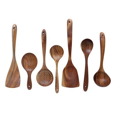 China Sustainable Wholesale Kitchen Accessories Baking Wooden Handle 7 Sets for sale