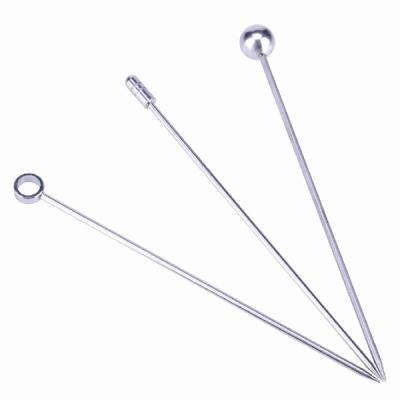 China Stainless Steel Cocktail Pick Fruit Needle Bar Tools Reusable Reusable Cocktail for sale