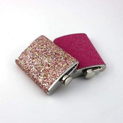 China Rust Promotion Stainless Steel Hip Flask Custom Cute Purple Personalized Glitter for sale