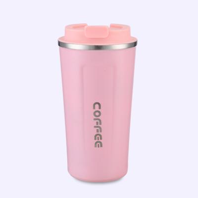 China Durable Double Wall 500ml Thermo Stainless Steel Travel Black Insulated Coffee Mug for sale