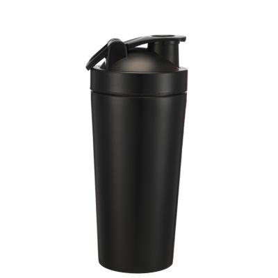 China Adults Design Custom Black Stainless Steel Shaker Bottle Protein for sale