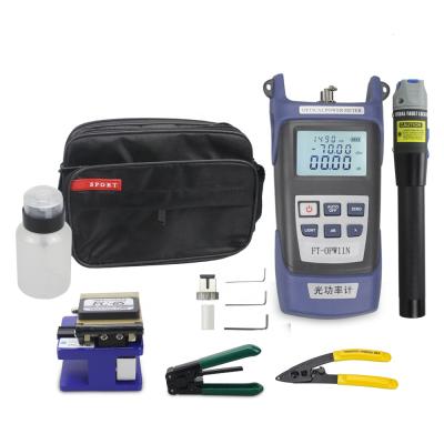 China FTTH FTTB FTTX Network Fiber Optic Tool Kit FTTH Tool Kit with Fiber Optic Cleaver FC-6S and Fiber Optic and VFL Power Meter for sale