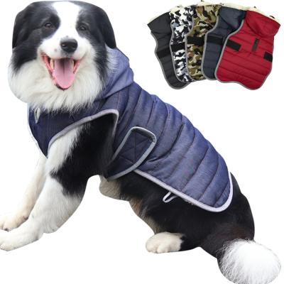 China Viable manufacturer sells pet clothing in autumn and winter camouflage pet vest hooded cotton padded jacket for sale