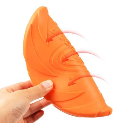 China Viable Wholesale Silicone Pet Interactive Rubber Beach Frisbeed For Dogs Flying Disc Training Toys for sale