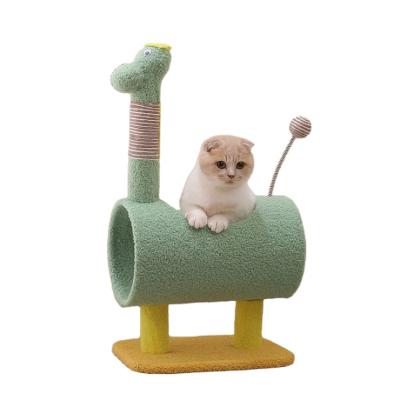 China 2021 Cute Viable Amazon Unicorn Wood Funny Sisal Cat Toy Tube House Tower Cat Tree for sale