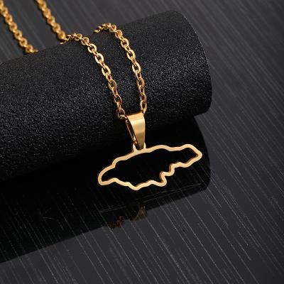 China RFJEWEL Simple Africa Necklaces Set Jamaica Map Necklace Country Classic Map Necklace Continents Jewelry For Women for sale