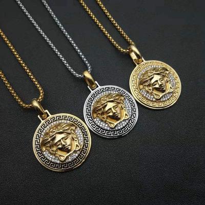 China 2021 New Arrival RFJEWEL Hip Hop Stainless Steel Gold Plated Jellyfish Pendant With Cubic Zirconia For Men Jewelry for sale