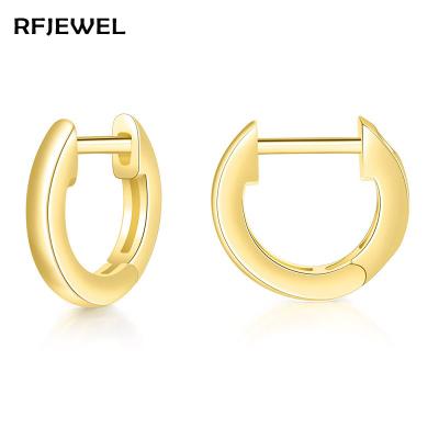 China Hiphop RFJEWEL CIA Minimalist Micro Zircon Earring Fashion Copper Female Euro American Gold Plated Earrings for sale