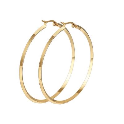 China Hot Sale Fashion Jewelry Statement Earrings Women Stainless Steel Earring Circle TRENDY for sale