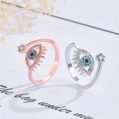 China RFJEWEL Design Trendy Wholesale Unique Design Rose Gold Adjustable Open Ring Jewelry Fashion Rings For Women for sale