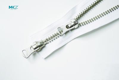 China White Copper Matte Tooth #10 Heavy Duty Two Way Zippers for sale