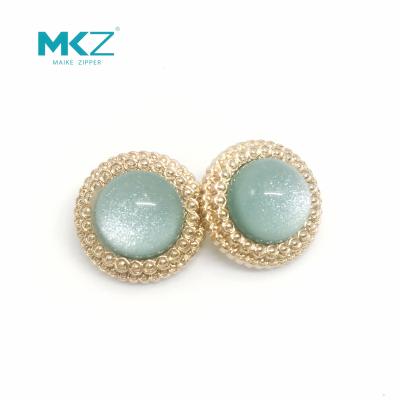 China Artificial Emerald Polka Dot C44 36L Metal Buttons Gold Plated for sale