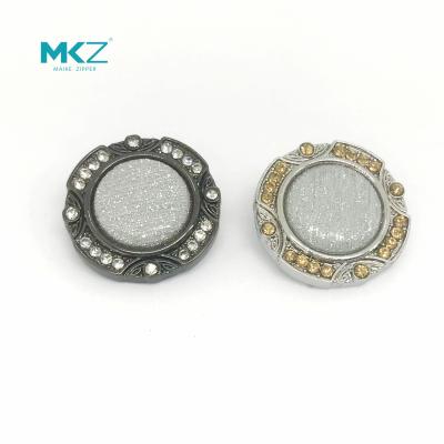 China Rhinestone Gold Plated 0.94'' Decorative Metal Buttons for sale