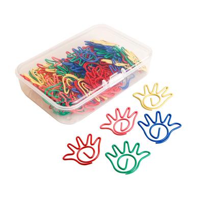 China Clipping 5 Colors Hand Shape Paper Clips Creative Small Cute For Marker Office School Notebook Diary Pad for sale