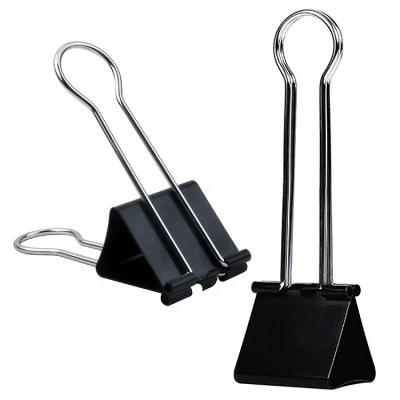 China Clamps for Office and School Supplies Customized Amazon Packing Hot Sale 3 Size Black Metal Paper Binder Clips for sale