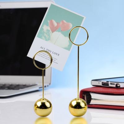 China Note ; Label holder; Desk clip; Photo craft; INS Sticky Note Holder Etc Metal Ball Base Clip Menu Roll Up Cute Photo Clip Label Holder Diy Office Ornaments Sticky Note Clips for sale