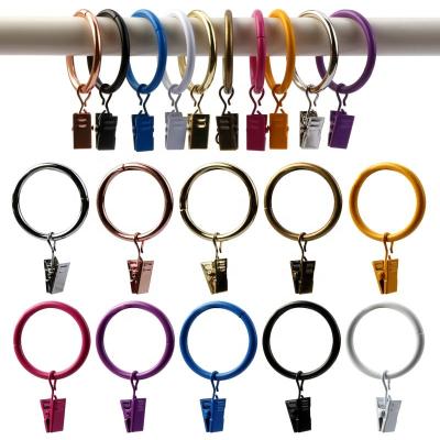 China CNglam Eco-Friendly Shower Curtain Rings With Clips Anti-rust Metal Clip With Ring Curtains Clips With Hooks For Hanging Drapes Bows for sale