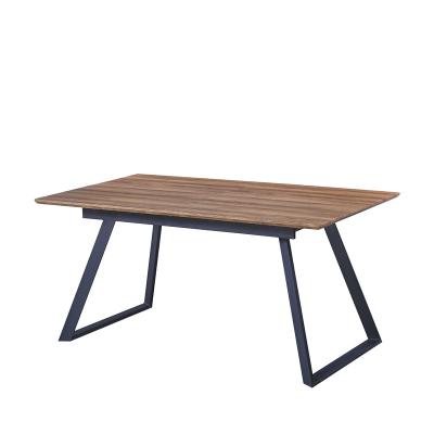 China Hot Sale Modern MDF Dining Room Furniture Restaurant Wooden Top Modern Dining Table With Metal Legs for sale