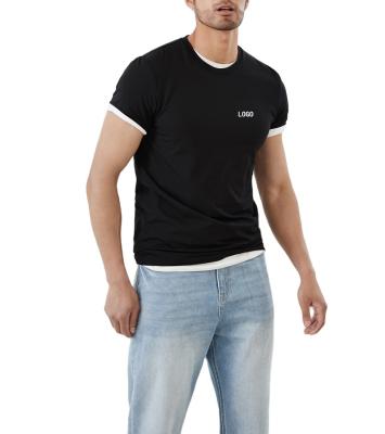 China New Design Anti-wrinkle Quality Cotton Sports Men's T-shirt Waist Embroidery Luxury Custom Print Logo Casual Gym Men's T-shirt for sale