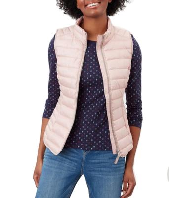 China Wholesale Custom Logo Print Women's Breathable Duck Down Vest Jacket Lightweight Winter Pink Down Jacket for sale