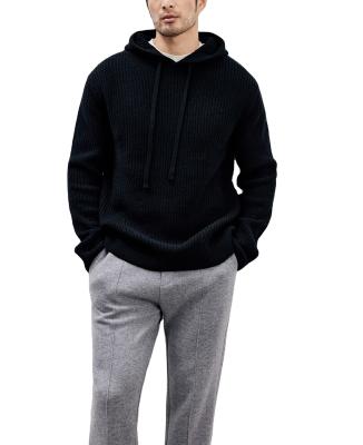 China Heavy Weighted Warm Weighted Wool Men's Winter Comfort Merino Sweater Loose Hooded Coat for sale