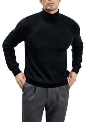 China Wholesale High Quality Warm Anti-wrinkle Mens Wool Cashmere Knitted Wool Winter Knit BlackTurtleneck Sweater for sale