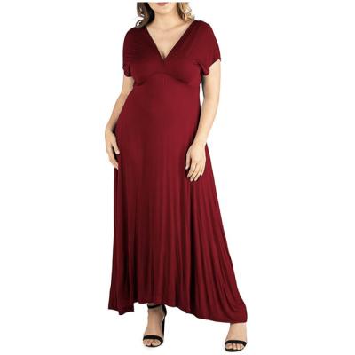 China Washable Elegant Deep V Neckline Fat Women Dinner Party Dress Customized OEM ODM Plus Size Party Dresses Women Long for sale