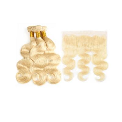 China High Quality Blonde Body Wave Hair Bundles 613 13x4 Lace Front Body Wave Virgin Brazilian Remy Hair Weaves 613 Hair Extension for sale