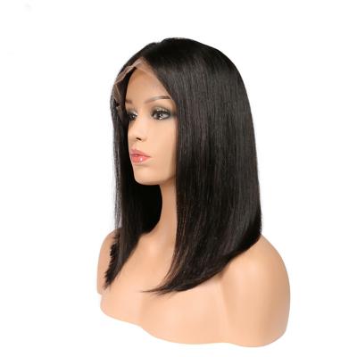 China Online Shopping 10 Inch Silky Straight Brazilian Hair Lace Front Wig, Wholesale 13*6 Inch Short Lead Lace Front Wig For Black Women for sale