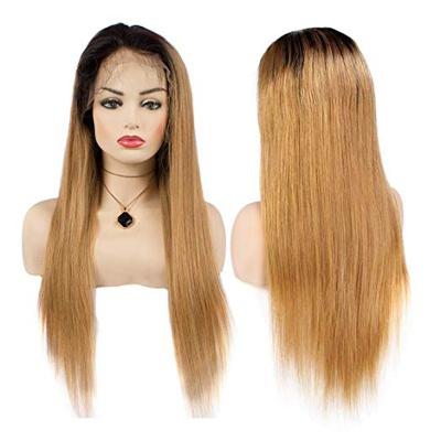 China Straight Hair Lace Front Wig 13x4 For Women Ombre Black Straight Lace Frontal Hair Roots Hair Wigs With Baby Hair for sale