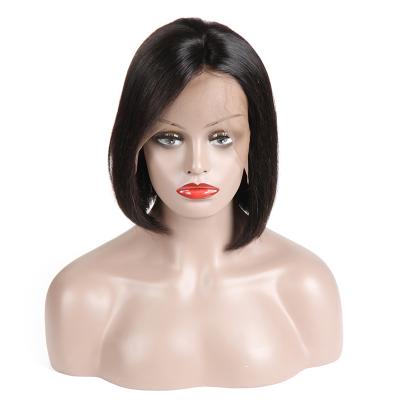 China Chinese Women Bob Cut Wig Swiss Lace Front Bob Wig Human Hair For Closure Indian Bob Wigs Natural Black 4*4 Silky Straight Wave Factory Wholesale for sale