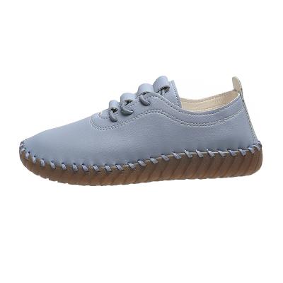 China 2021 Fashion Trend New and Tendon All-match Spring Mother Leather Shoes Non-slip Sole Unique Soft Leather Flat Women's Shoes for sale