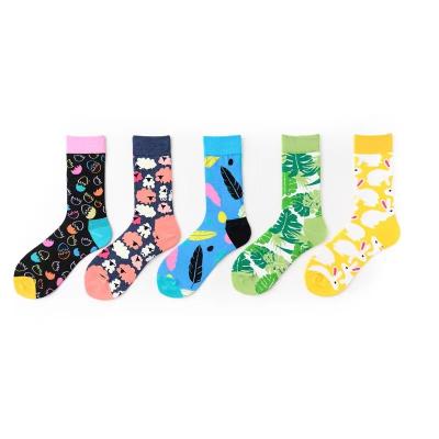 China 2021 autumn/winter socks colorful thick knee high personality fashion cotton QUICK DRY stockings women's socks for sale