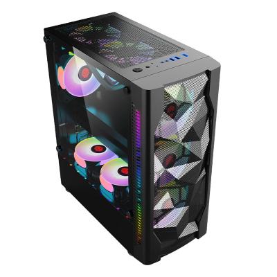 China With side panel window 18 years of factory! with tempered glass for front panel and iron netRGB fan Gamer case SX-C8303 for sale