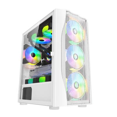 China New Designed ATX Tempered Glass RGB Gaming PC Case SX-C8502 Computer Case PC for sale