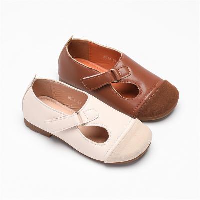 China Cushioning Children's Princess Shoes 2023 New Fashion Soft Sole Single Leather Shoes Shallow Mouth Girls' Performance Flat Bottom Sandals for sale