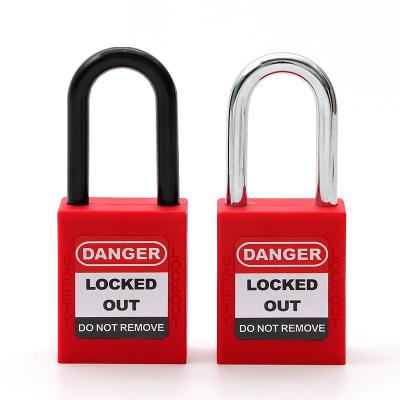 China Industrial Insulated Plastic Padlock Safety Padlock With 6*38MM Nylon Shackle For Tagout Industrial Lockout for sale