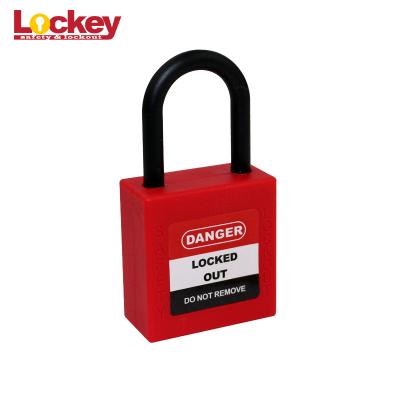 China Labor Safety Short Plastic Padlock 25mm Padlock 25mm Diameter 4mm Shackle Padlock Safety Mini Padlock for sale