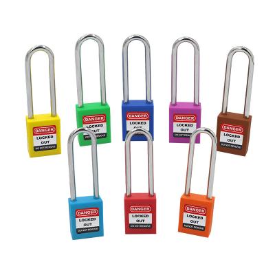 China Padlock With Master Key High Quality Security Shackle Padlock Along, 76mm Long Shackle Lockey Lockout Tagout Padlock for sale