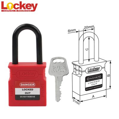 China Best Labor Safety Plastic Lockout Padlock 38mm Shackle Shackle Keyed Same Safety Padlock Lockout With Master Key for sale