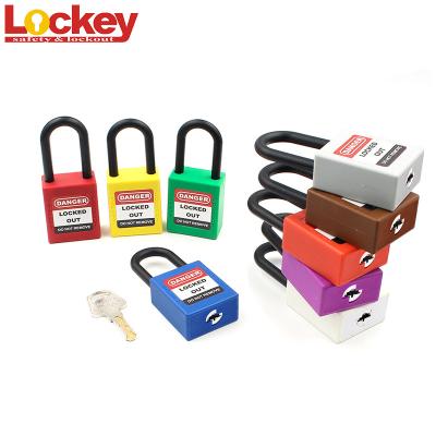 China High Security 38mm Length Nylon Shackle Body And Isolation Padlock Nylon Security Padlock Locks Isolation for sale