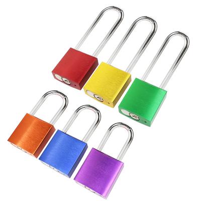 China Security Padlock Lockout Security Hardened Key Lock Security Aluminum Colored Padlock Red Key for sale