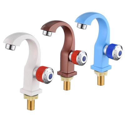 China Sense Faucets Plastic Basin Faucet With Middle Hand Wheel PP Bathroom Sink Faucet for sale